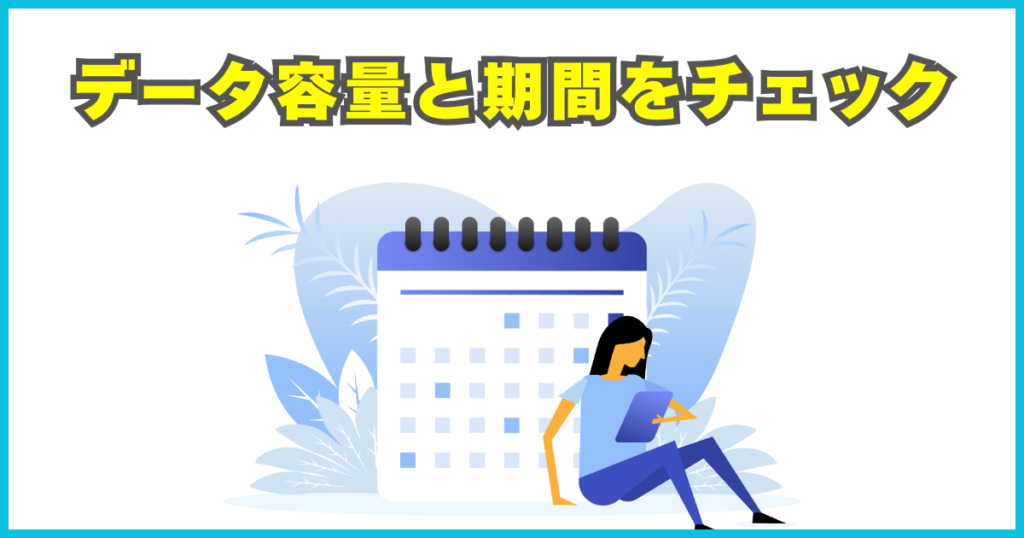 データ容量と利用期間をチェック