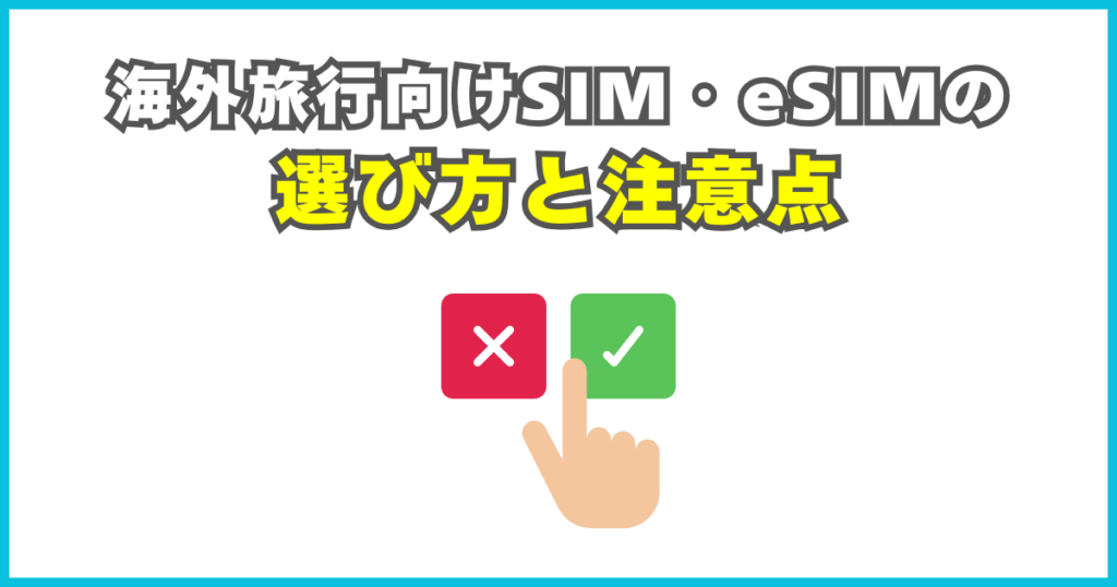 海外旅行向けSIM・eSIMの選び方と注意点