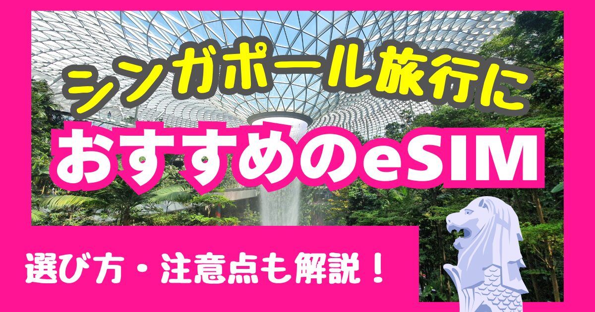シンガポール旅行4日間・5日間におすすめのeSIM