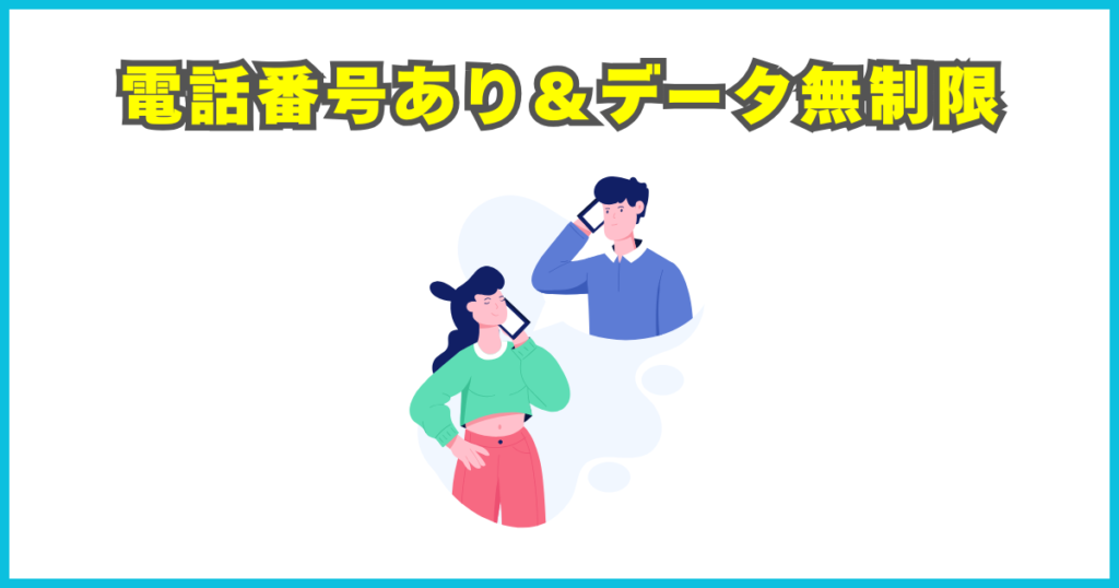 電話番号あり＆データ無制限タイプ