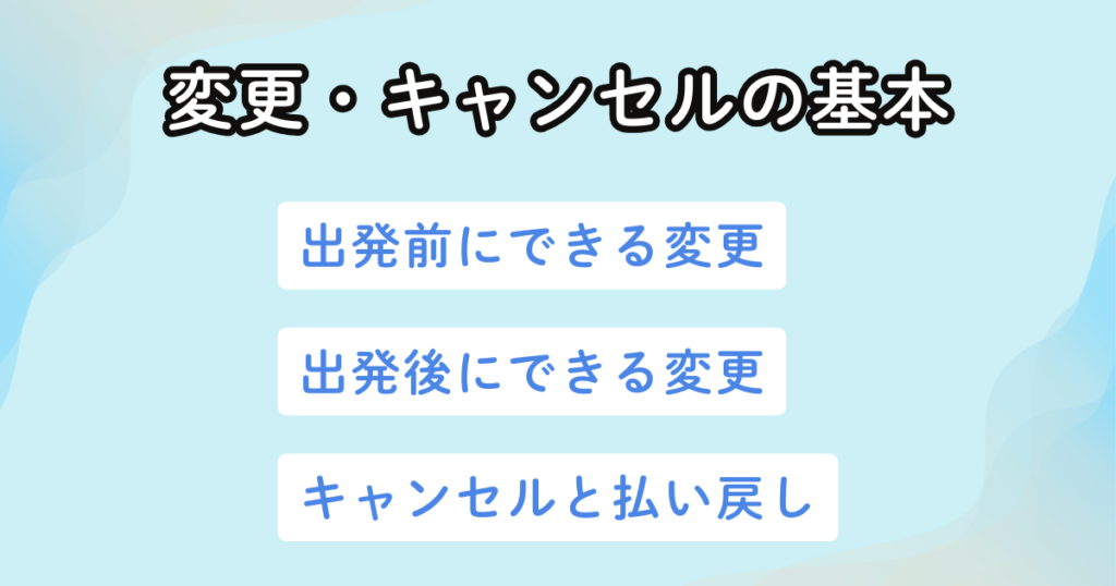 ワンワールド世界一周航空券｜変更・キャンセルの基本